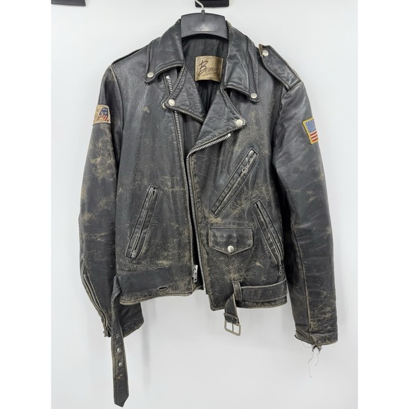Vintage 60s Berman's Leather BSA Motorcycle Jacket Sz 38 Bobber Chopper British
